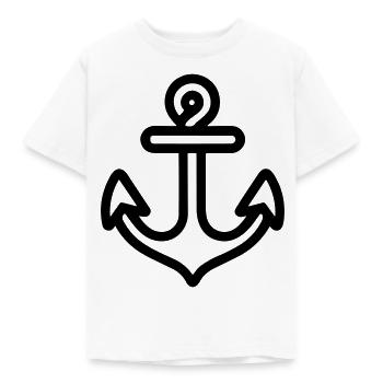Anker - Kinder T-Shirt - Weiß - Vorne - AI Model Kid Male (0cm)