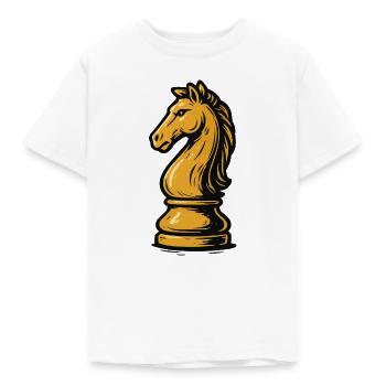 Pferd Schach Figur - Kinder T-Shirt - Weiß - Vorne - AI Model Kid Male (0cm)
