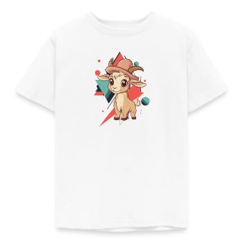 Ziege Rind - Kinder T-Shirt - Weiß - Vorne - AI Model Kid Male (0cm)