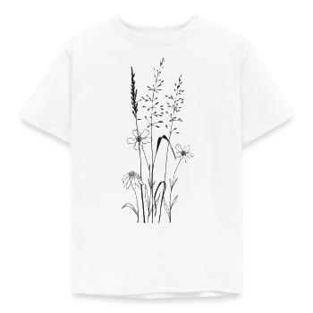 Wildblumen-Print - Kinder T-Shirt - Weiß - Vorne - AI Model Kid Male (0cm)