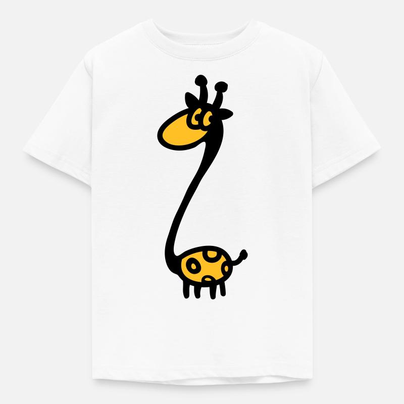 Lustige Giraffe - Børne-T-shirt - hvid