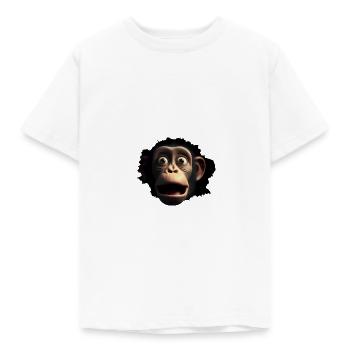 Schockierter Affe - Kinder T-Shirt - Weiß - Vorne - AI Model Kid Male (0cm)