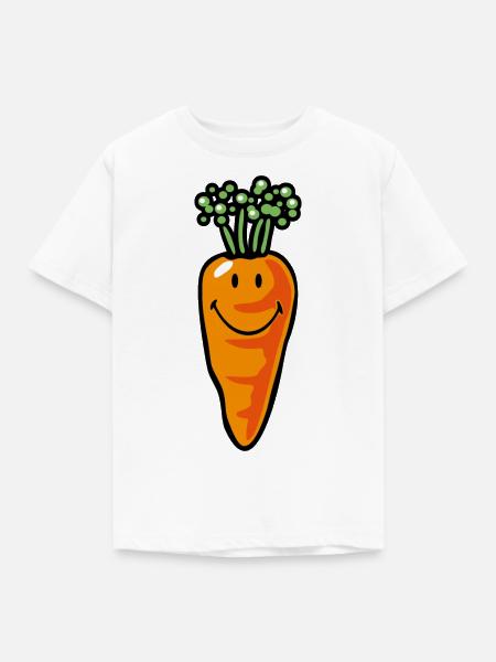 Smiley Carrot - Kinder T-Shirt - Weiß