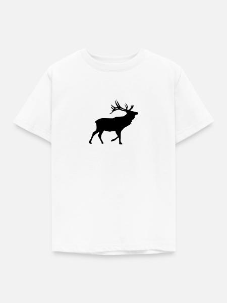 Hirsch - Kinder T-Shirt - Weiß