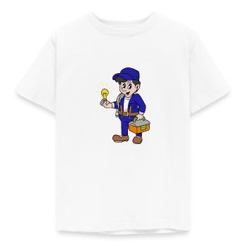 electrician - Kids' T-Shirt - white - Front - AI Model Kid Male (0cm)