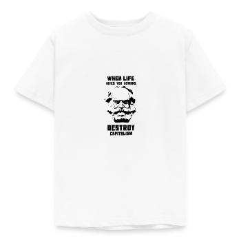 Karl Marx - Kinder T-Shirt - Weiß - Vorne - AI Model Kid Male (0cm)
