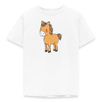 Pferd Hufe Reiter - Kinder T-Shirt - Weiß - Vorne - AI Model Kid Male (0cm)