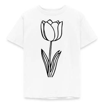 Schlichte Tulpe als Vektorgrafik - Kinder T-Shirt - Weiß - Vorne - AI Model Kid Male (0cm)