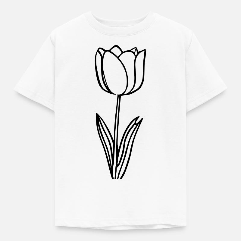 Simple tulip as vector illustration - Kids' T-Shirt - white