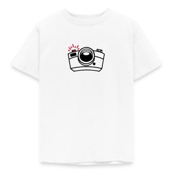 Dessin de caméra photo pour les photographes passionnés - T-shirt Enfant - blanc - Devant - AI Model Kid Male (0cm)