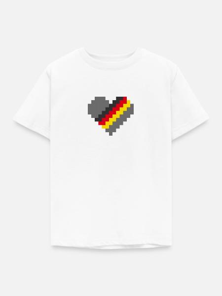 Deutschland Pixel Herz - Kinder T-Shirt - Weiß