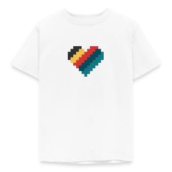 Retro Pixel Herz - Kinder T-Shirt - Weiß - Vorne - AI Model Kid Male (0cm)