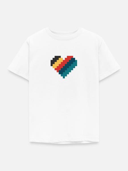 Retro Pixel Herz - Kinder T-Shirt - Weiß
