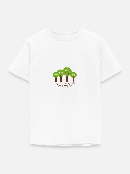 tree family,trees,family,comic - Kinder T-Shirt - Weiß