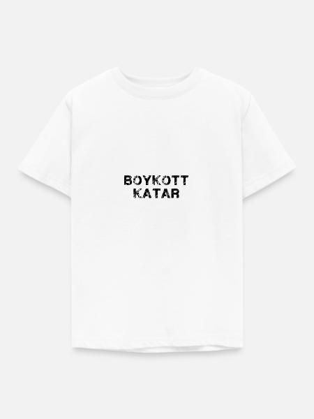 boykott katar,katar,flagge, wm,schrift - Kinder T-Shirt - Weiß