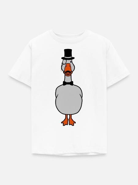 Sir Monokel Brille Gans - Kinder T-Shirt - Weiß