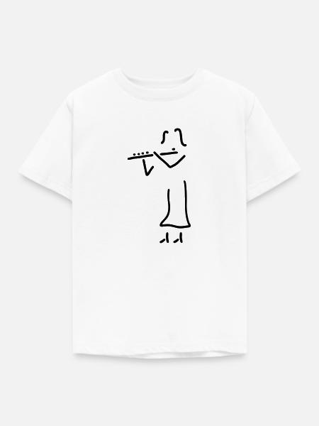 querflöte - Kinder T-Shirt - Weiß