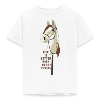 Cheval de loisir- cheval de loisir réaliste- cheval piebald - T-shirt Enfant - blanc - Devant - AI Model Kid Male (0cm)