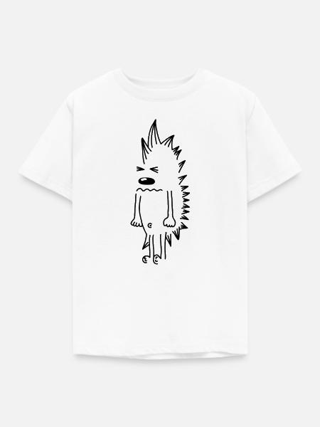 Mürrischer Igel – Kawaii Stachel Comic - Kinder T-Shirt - Weiß