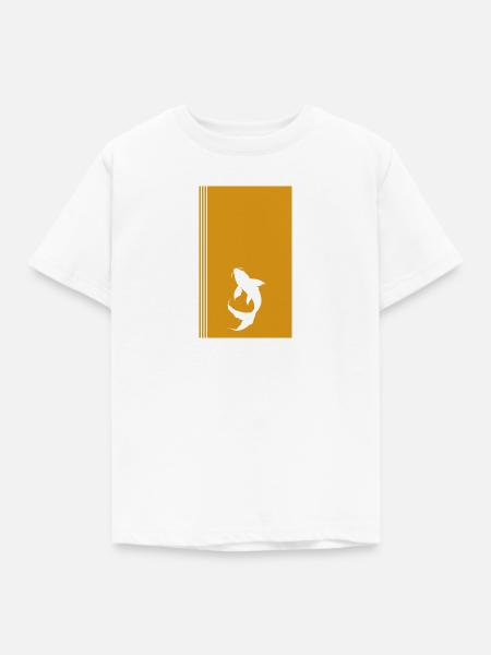 Koi Fischkopf Fisch - Kinder T-Shirt - Weiß