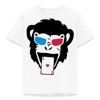 singe gorille poker carte as - T-shirt Enfant - blanc - Devant - AI Model Kid Male (0cm)