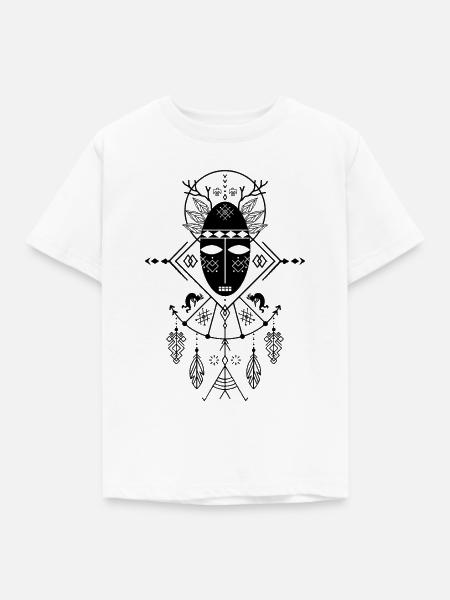Schamane (heller Hintergrund) - Kinder T-Shirt - Weiß