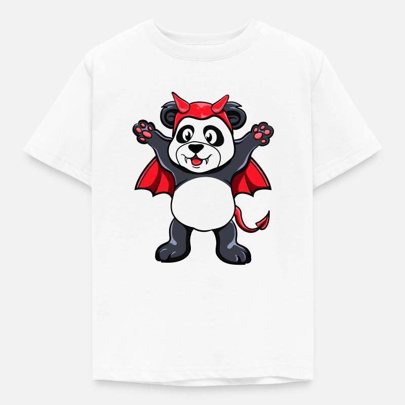 Halloween Panda Devil Evil Funny Devil evil - Kids' T-Shirt - white