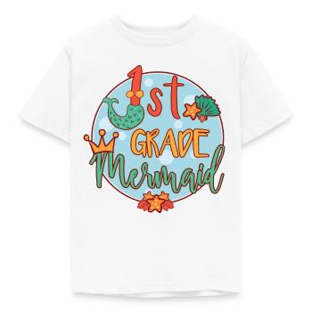 1st Grade Meerjungfrau - Kinder T-Shirt - Weiß - Vorne - AI Model Kid Male (0cm)