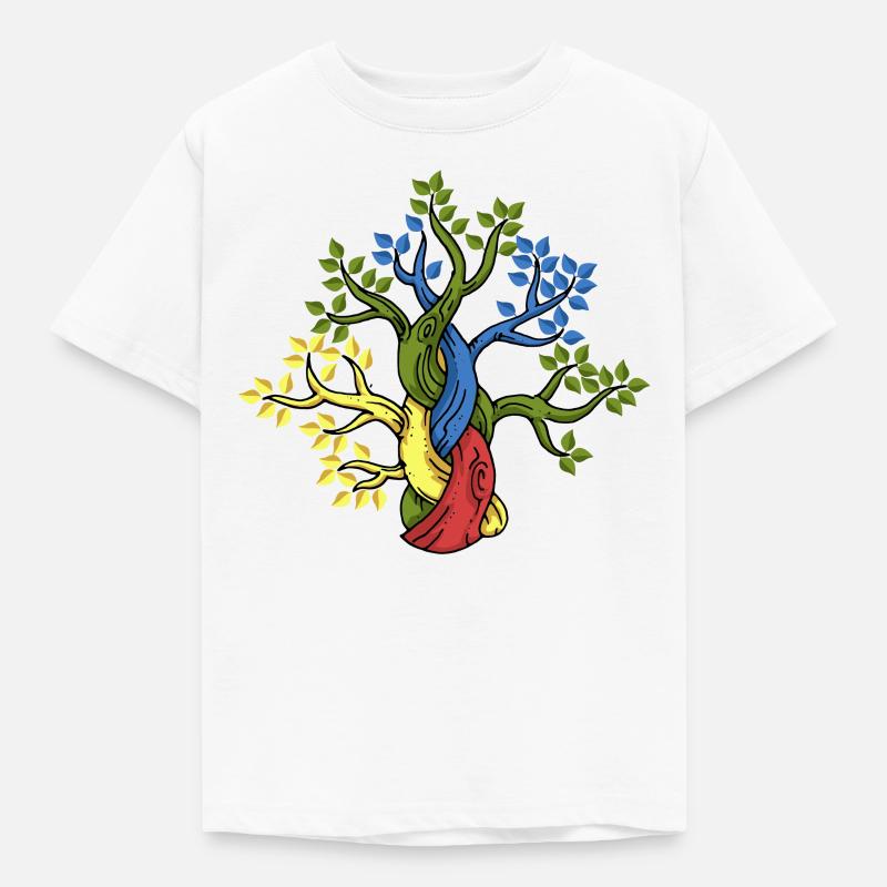 Baum Eiche Wald Naturliebhaber Äste Geschenk - Kinder T-Shirt - Weiß