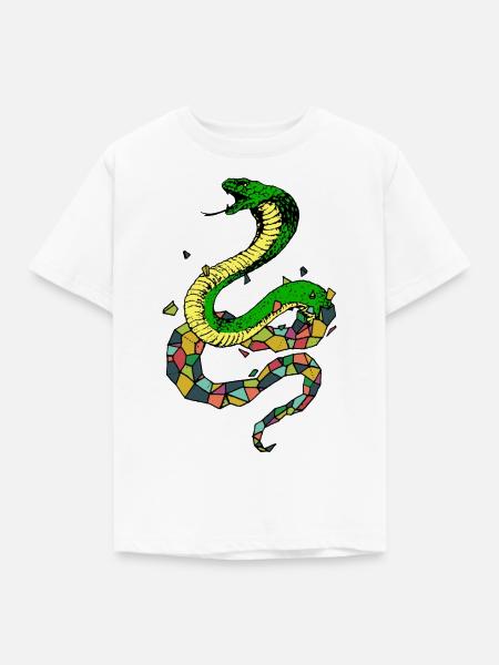Kobra Designs by AR - Kinder T-Shirt - Weiß
