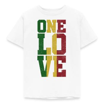 One Love - Reggae Musik Jamaica Rasta - Kinder T-Shirt - Weiß - Vorne - AI Model Kid Male (0cm)