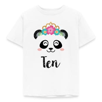 10th Birthday Girl Gift - Panda Face - Kids' T-Shirt - white - Front - AI Model Kid Male (0cm)