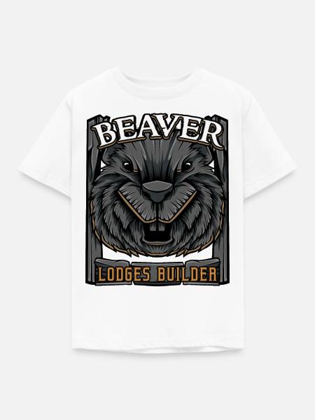 Biber - Kinder T-Shirt - Weiß