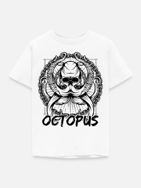 Oktopus - Kinder T-Shirt - Weiß