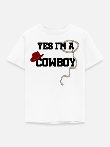 Cowboy - Kinder T-Shirt - Weiß
