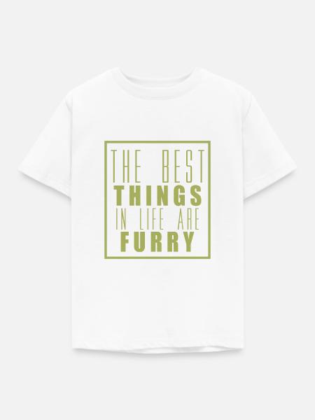 Furry Life - Kinder T-Shirt - Weiß