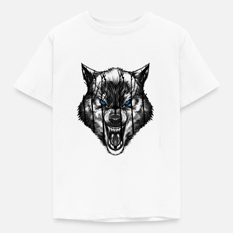 Wolf - Kinder T-Shirt - Weiß