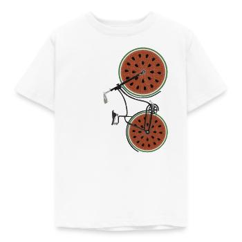 Retro bike with melons wheels - Kids' T-Shirt - white - Front - AI Model Kid Male (0cm)