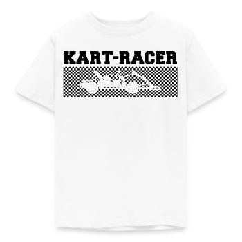Kart Racer Karo Muster in schwarzem Design - Kinder T-Shirt - Weiß - Vorne - AI Model Kid Male (0cm)