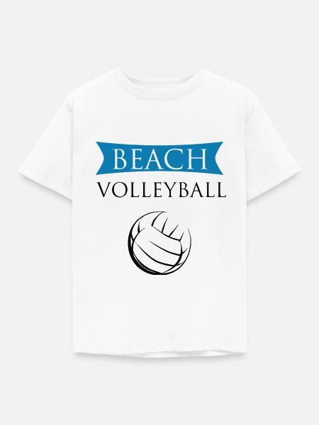 Beachvolleyball - Kinder T-Shirt - Weiß