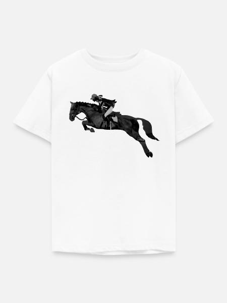 Springreiterin Springpferd Springreiten - Kinder T-Shirt - Weiß