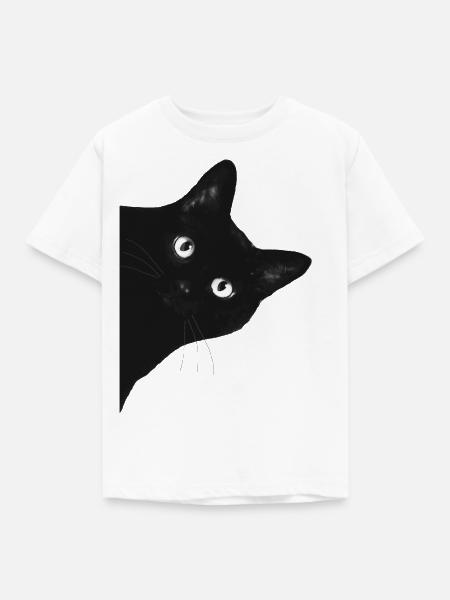 Katze - Kinder T-Shirt - Weiß
