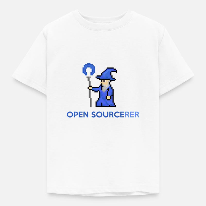 Open Source Sorcerer Programmierer T-Shirt - Kinder T-Shirt - Weiß