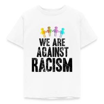 Wir sind gegen Rassismus - Kinder T-Shirt - Weiß - Vorne - AI Model Kid Male (0cm)