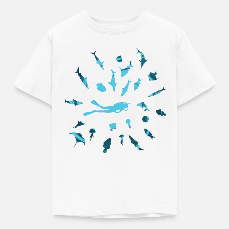Plongée avec fish - T-shirt Enfant - blanc