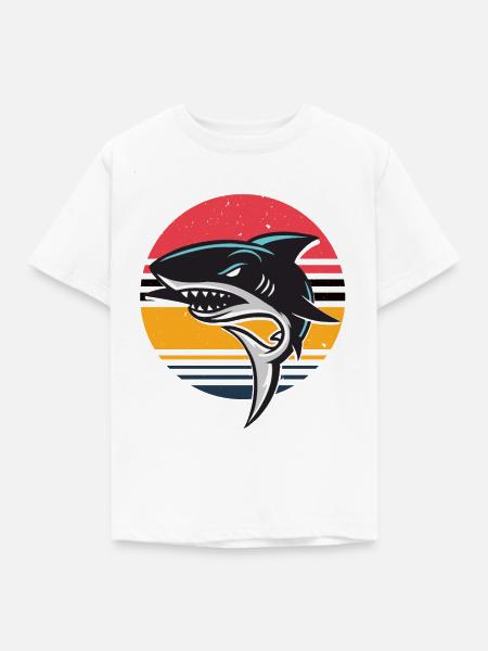 Shark - Kinder T-Shirt - Weiß