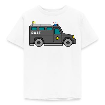 SWAT Fahrzeug Polizei - Kinder T-Shirt - Weiß - Vorne - AI Model Kid Male (0cm)