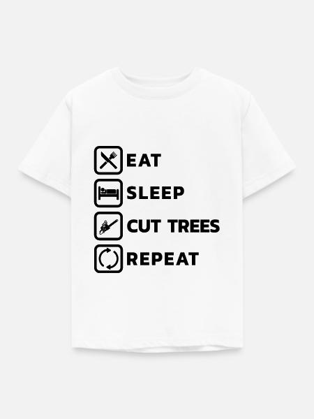 Baumfäller Motorsäge Kettensäge - Kinder T-Shirt - Weiß