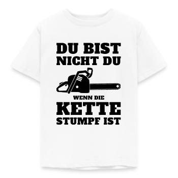Baumfäller Motorsäge Kettensäge - Kinder T-Shirt - Weiß - Vorne - AI Model Kid Male (0cm)