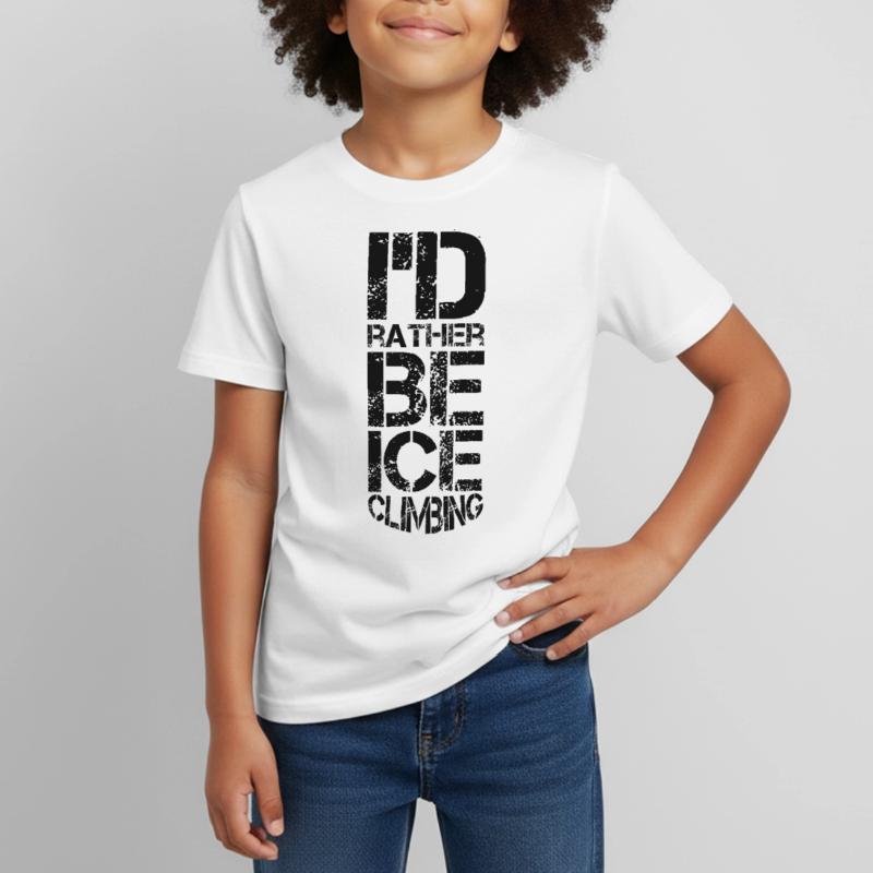 Eisklettern Eistour Eiswand Eiskletterer Eispickel Kinder T-Shirt